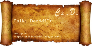 Csiki Deodát névjegykártya