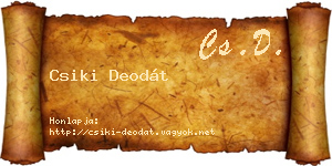 Csiki Deodát névjegykártya